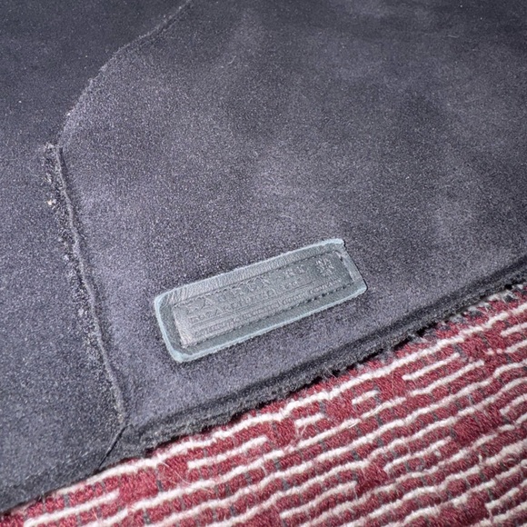 Ralph Lauren Faux Suede/Shearling Hooded Vest, Black, Womens Large, Sherpa Lined - Picture 3 of 5